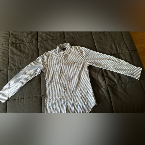 Ralph Lauren shirt strip blue size small slim fit - Picture 3 of 3